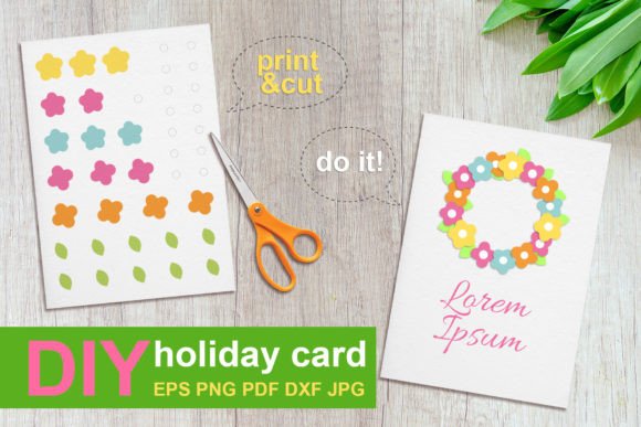 Download Holiday Card DIY Flowers | Paper Cut PDF - Pdf Collection
