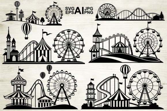 Download Amusement Park Silhouette Bundle - Premium Bundle