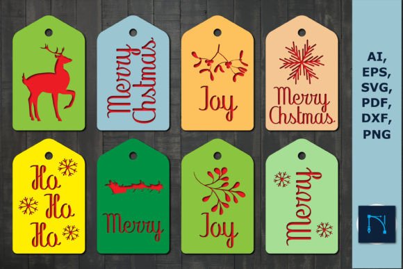 Download Laser Cut Christmas Gift Tag SVG Bundle - Gift Collection