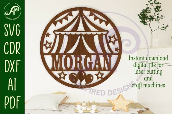 Download Circus Name Sign Design for Laser - Premium Resources