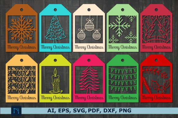 Download Laser Cut Christmas Gift Tag SVG Bundle - Gift Collection