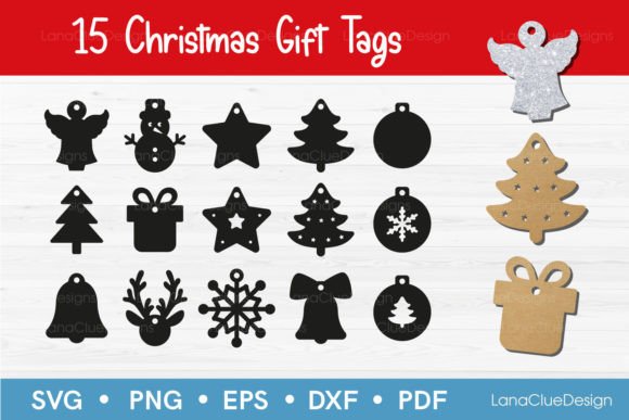 Download Christmas Gift Tag SVG Bundle - 15 Items - Gift Collection
