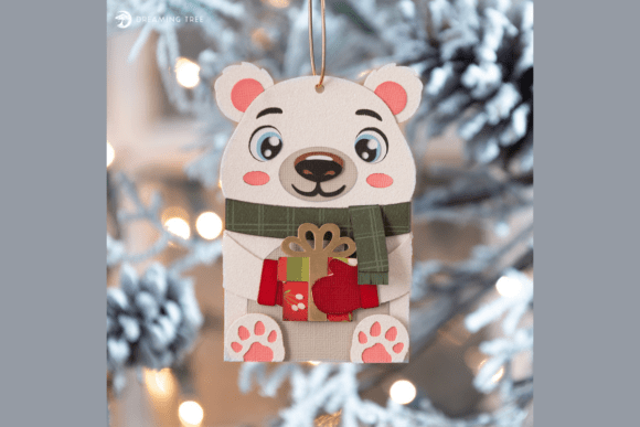 Download Polar Bear Gift Card Ornament SVG - Gift Collection
